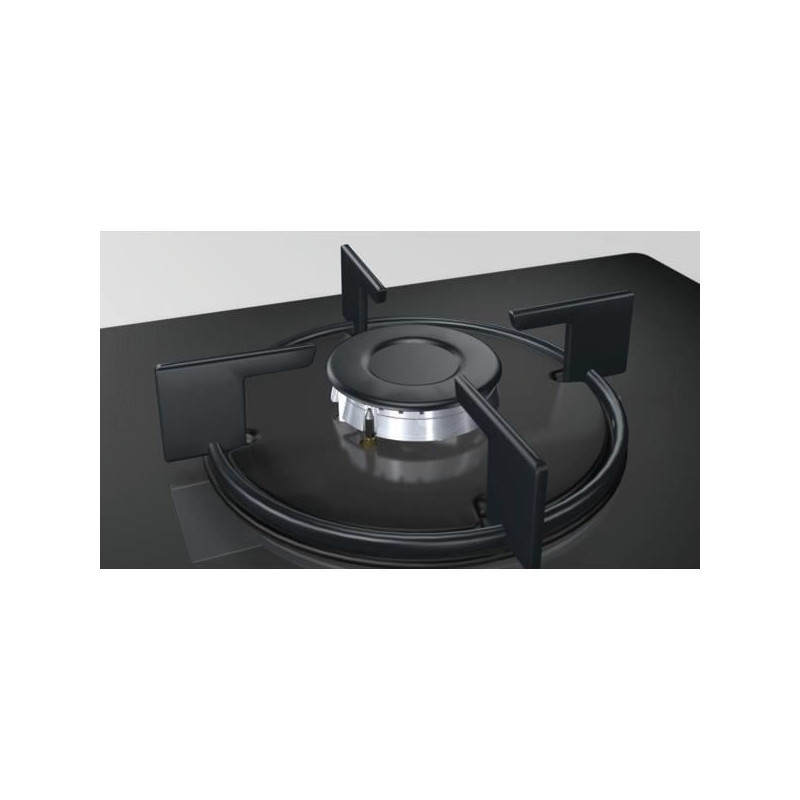 BOSCH POP6B6B10 Table de cuisson gaz - 4 foyers - 7400W - L56 x P48cm - Revetement verre trempe - Noir