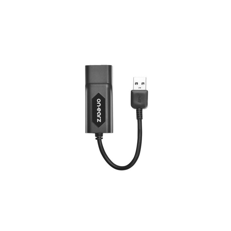 Adaptateur USB 3.0 vers Ethernet RJ 45 On Earz Mobile Gear 15 cm Noir