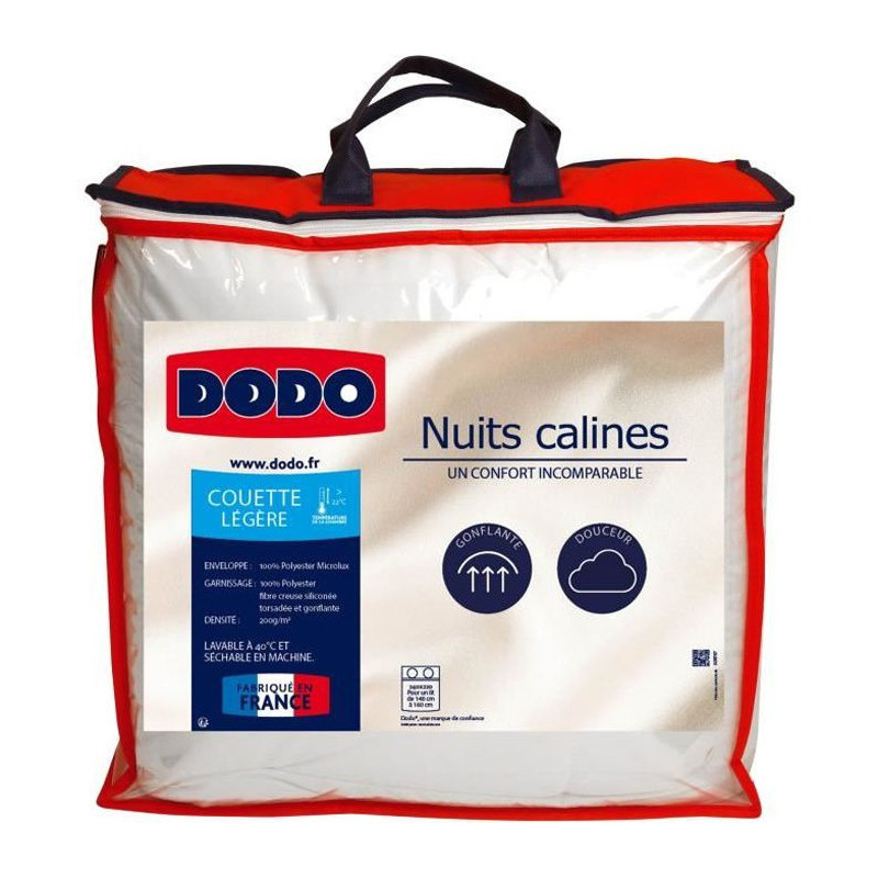 DODO Couette legere 220x240 - 100% Polyester Microlux - NUITS CALINES