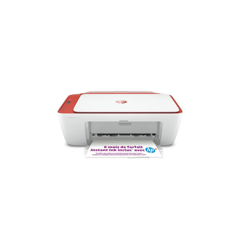 Imprimante Tout en un HP DeskJet 2723e Blanc et rouge