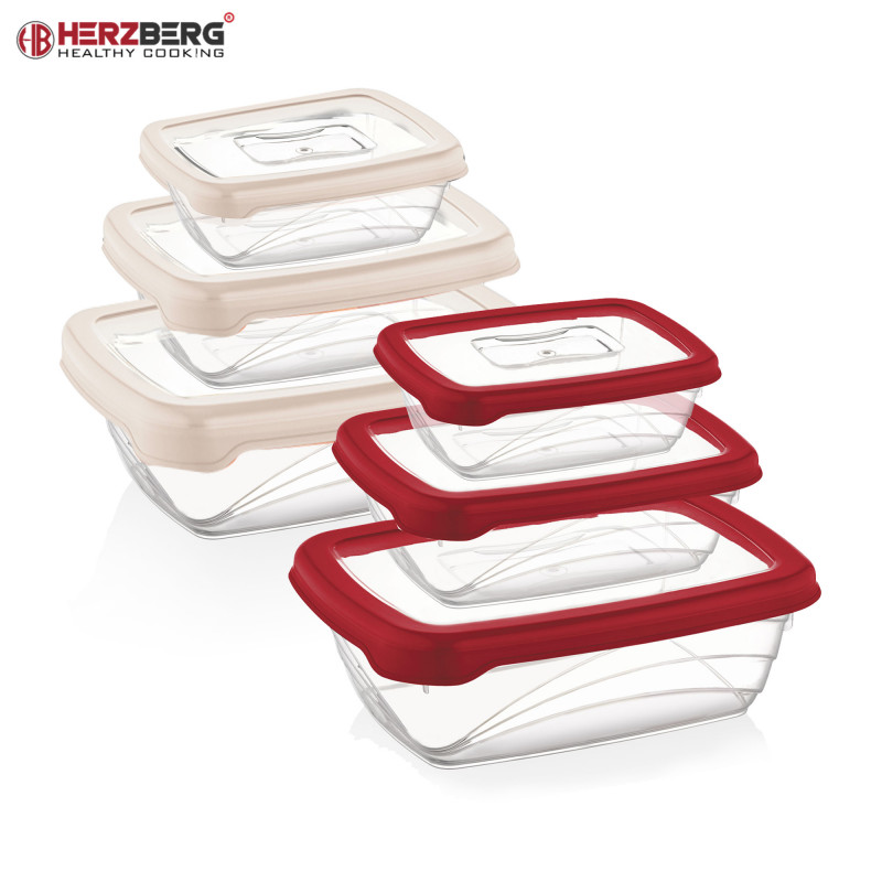 Herzberg HG-L686 : 3 pièces Bio Saver Box Rouge