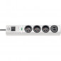 Brennenstuhl Multiprise hugo! Blanche - 3 prises + 2 prises USB - avec parafoudre et 2m de cable 19.500A