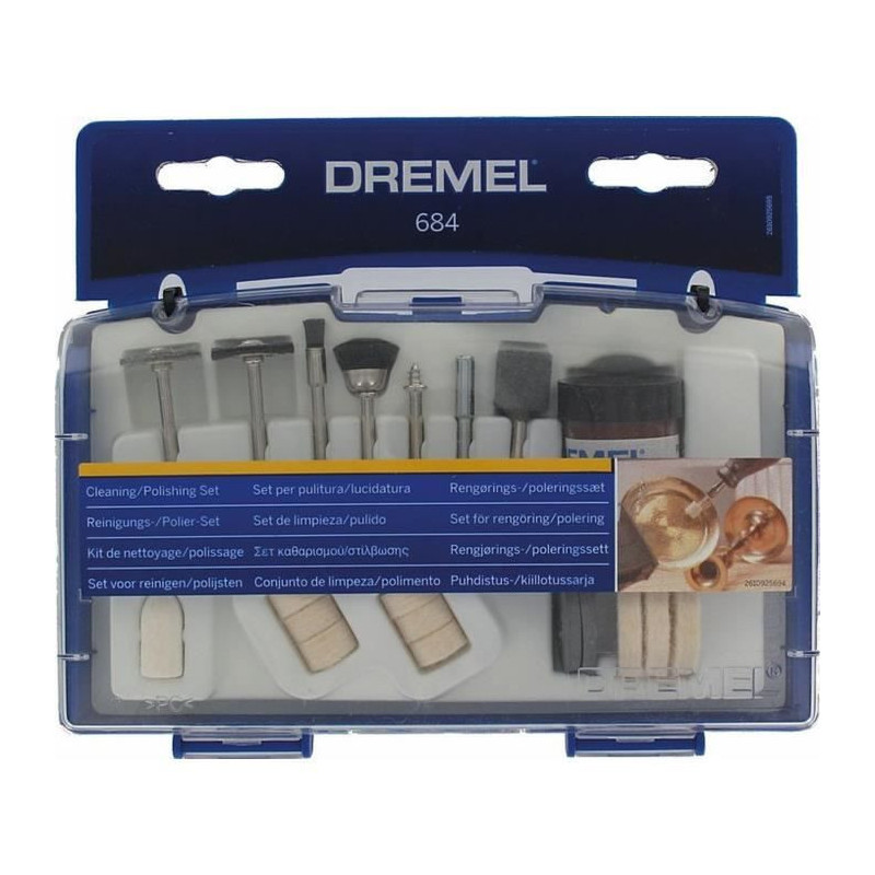 Coffret 20 accessoires DREMEL 684 Coffret de nettoyage et polissage pour Outils multi-usages