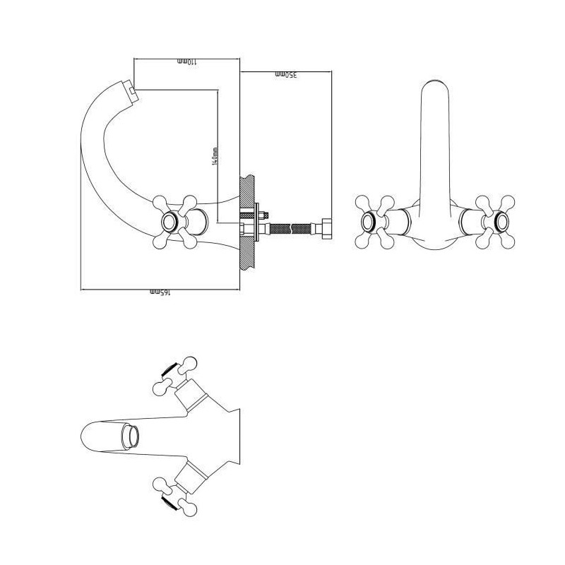 ROUSSEAU Robinet melangeur mecanique lavabo Beverley - Fixe