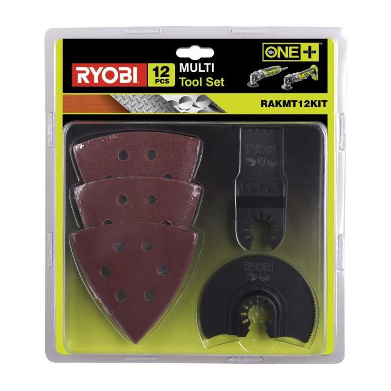 RYOBI Kit daccessoires Multitool 12 pieces pour RMT300, R18MT3 et R18MT RAKMT12KIT