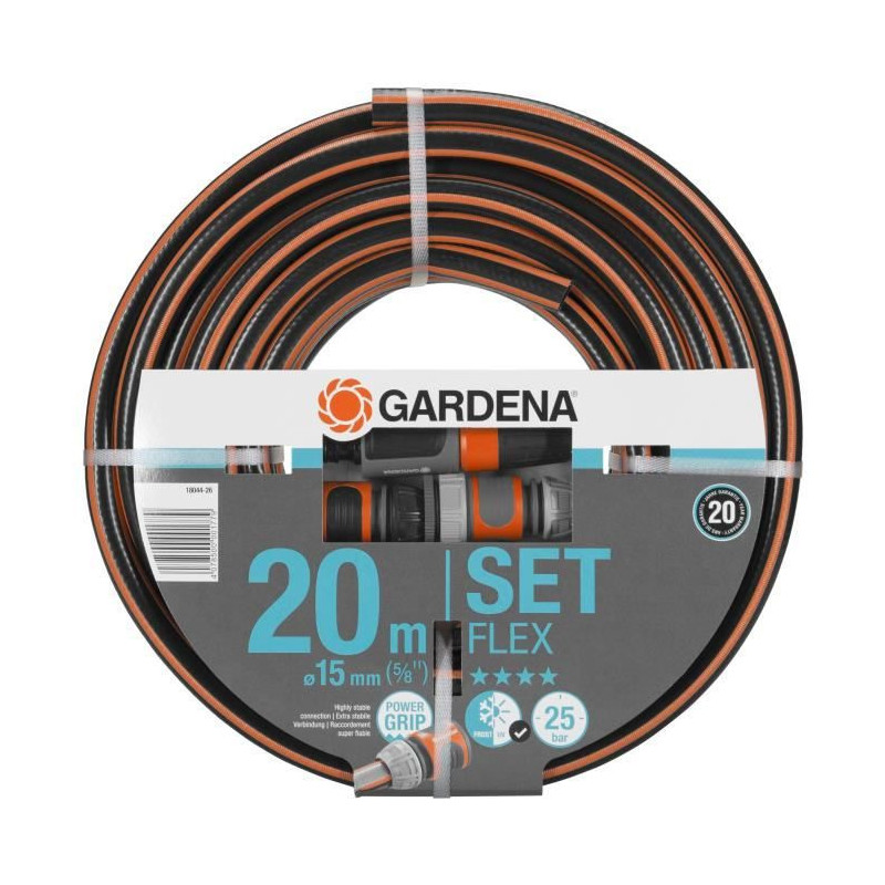 GARDENA Kit complet tuyau darrosage ComfortFLEX - Longueur 20m - O15mm - Anti noeud et indeformable - Garantie 20 ans 18044-26