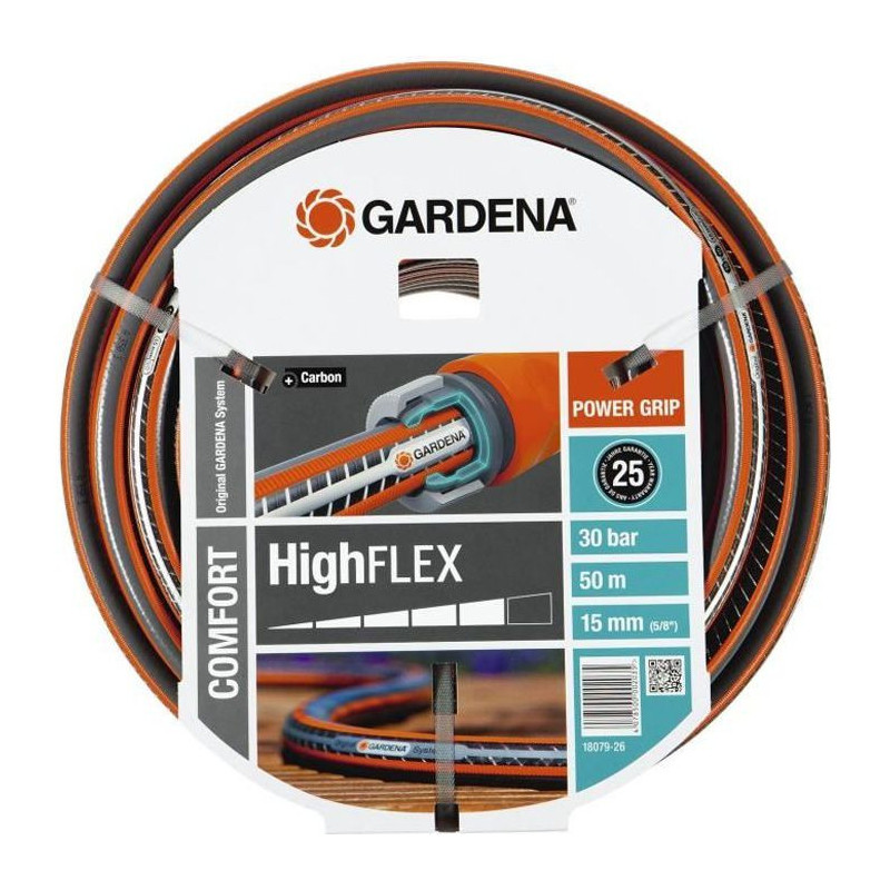 GARDENA Tuyau darrosage Comfort HighFlex - Longueur 50m - O15mm - Anti noeud et indeformable - Garantie 20 ans 18079-26