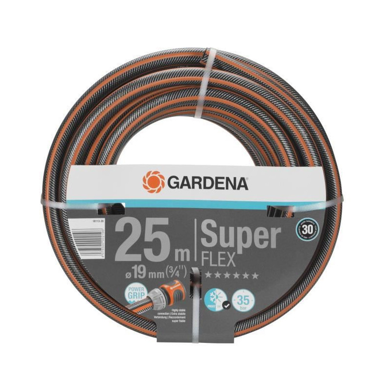 GARDENA Tuyau darrosage Premium SuperFLEX - Longueur 25m - O19mm - Anti noeud et indeformable - Garantie 30 ans 18113-20