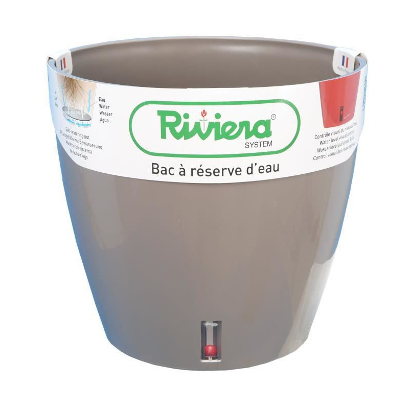 RIVIERA Pot rond Eva New en plastique - O 46 cm - 49 L - Taupe