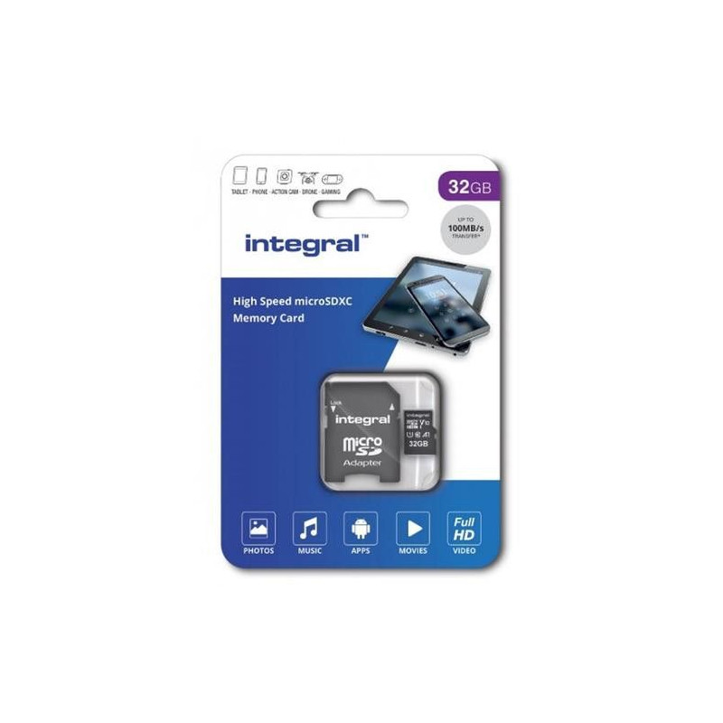 INTEGRAL Carte micro SDHC INTEGRAL INMSDH 32 G-100 V 10