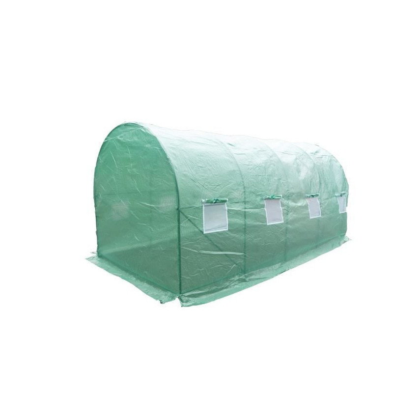 Serre de Jardin tunnel - 9 m2 - Toile en polyethylene 140g + tube acier diam 18mm
