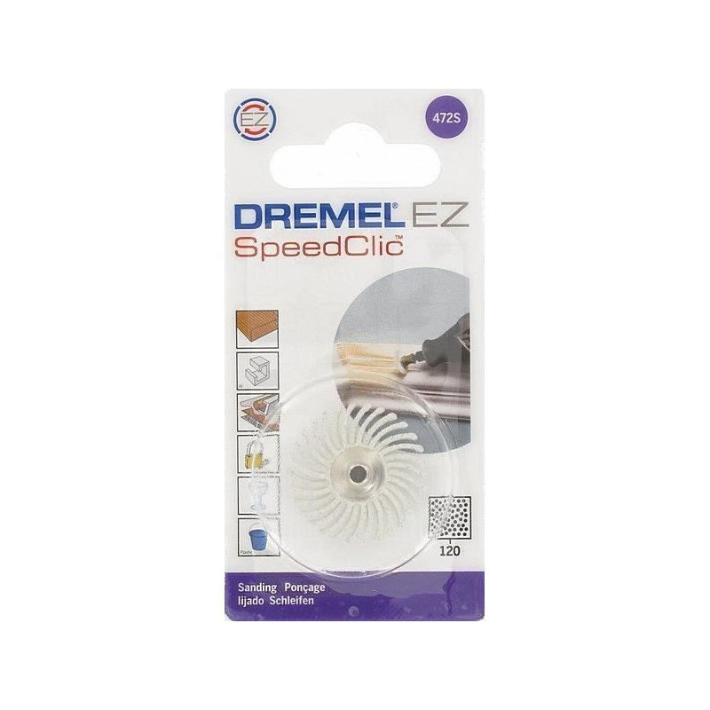 Brosse abrasive de precision DREMEL S472 Diametre 25mm, Grain 120, Pour Poncage et Polissage
