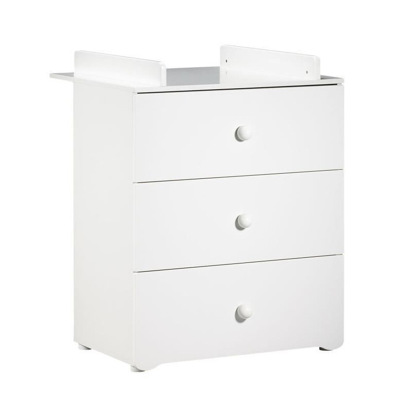 BABY PRICE New Basic Commode a langer 3 tiroirs - Boutons boule blancs