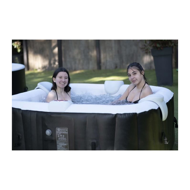 SUNSPA Spa gonflable carre lamine 6 personnes a Led