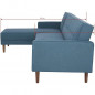 Canape dangle reversible - 3 places - Tissu bleu - L 286 x P 169 x H 80 cm - IMANIA - Pieds en bois