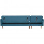 Canape dangle reversible - 3 places - Tissu bleu - L 286 x P 169 x H 80 cm - IMANIA - Pieds en bois