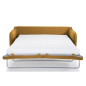 HEXAGONE  Canape Convertible 3 places - Velours ocre - Couchage express - L 182 x P 85 x H 97 cm - CLYDE
