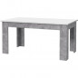 Table a manger - Blanc et beton gris clair - PILVIL - 160 x I90 x H 75 cm