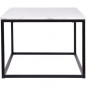 Table basse rectangulaire - decors marbre pietement metal noir - L 120 x l 60 x H 43 cm - MABLE