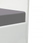 MARTIN Lit adulte 140 x 190 cm + coffre de rangement - Simili blanc - Sommier inclus