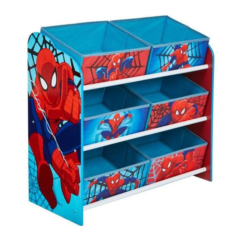 SpiderMan - Meuble de rangement pour chambre denfant avec 6 bacs