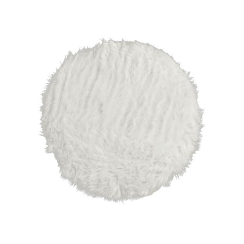 FLOKATI DELUXE Tapis de salon ou chambre - Peau de mouton synthetique - O 70 cm - Blanc acrylique