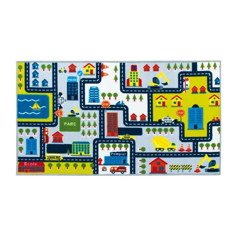 CIRCUIT Tapis enfant - 75 x 133 cm - Polyamide - Multicolore