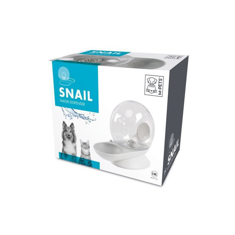 SNAIL Distributeur deau avec filtre - 2800 ml - Blanc, Gris + Transparent