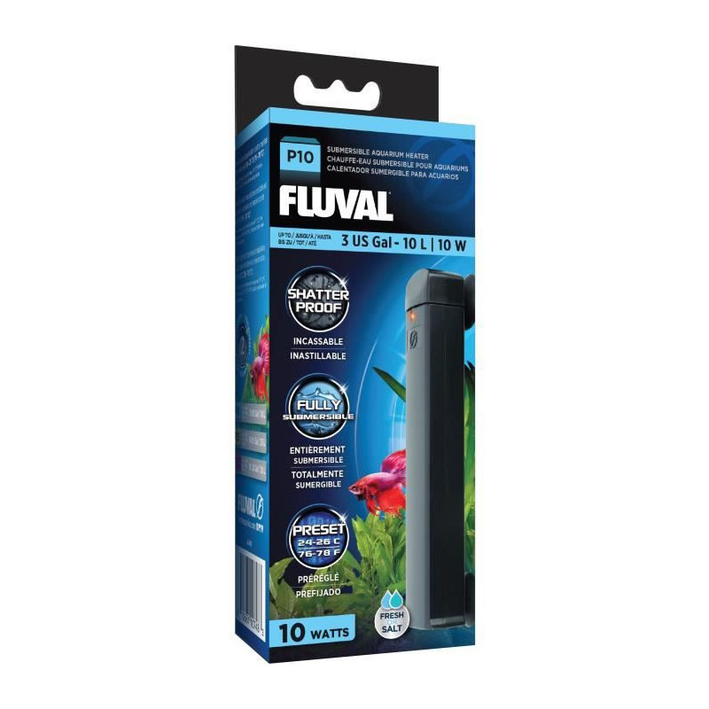 FLUVAL Chauffe-eau FL P10 Pre-set Aquarium Heater - Pour poisson