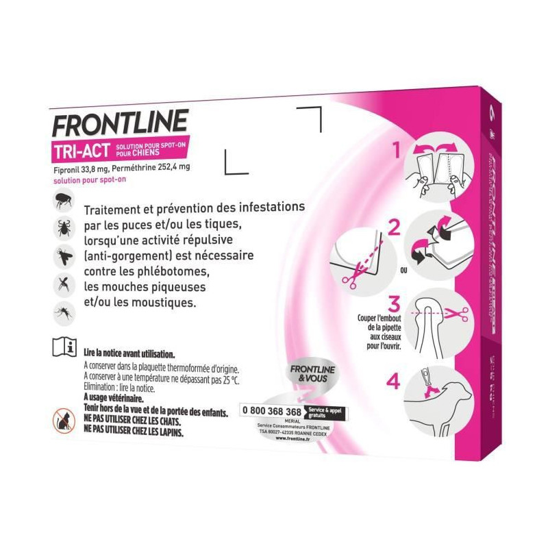 FRONTLINE TRI-ACT 2-5kg - 6 pipettes