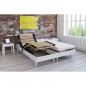 Ensemble relaxation matelas + sommiers electriques decor blanc satine 2x80x200 - Mousse - 14 cm - Ferme - TALCA