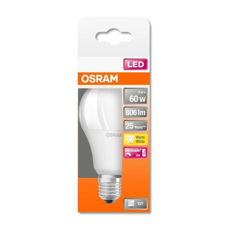 OSRAM Ampoule LED STAR+ Standard RGBW dep radiateur var 9W60 E27 ch