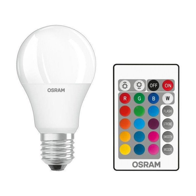 OSRAM Ampoule LED STAR+ Standard RGBW dep radiateur var 9W60 E27 ch