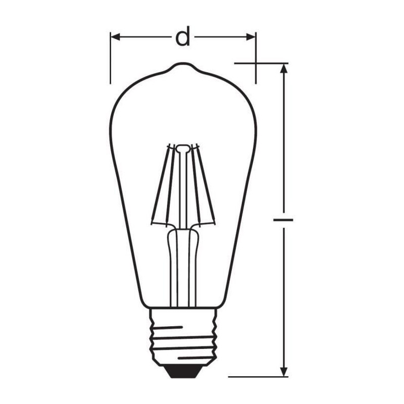 OSRAM Ampoule LED Edison clair filament 7W60 E27 chaud