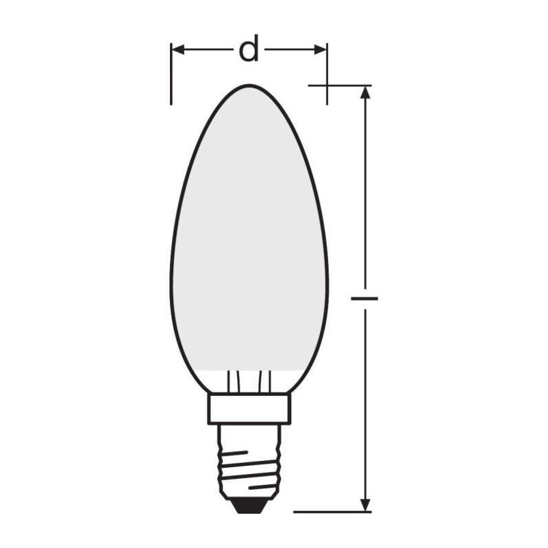 OSRAM Ampoule LED Flamme verre depoli variable 6,5W60 E14 chaud