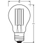 OSRAM Ampoule LED Standard clair filament variable 9W75 E27 chaud