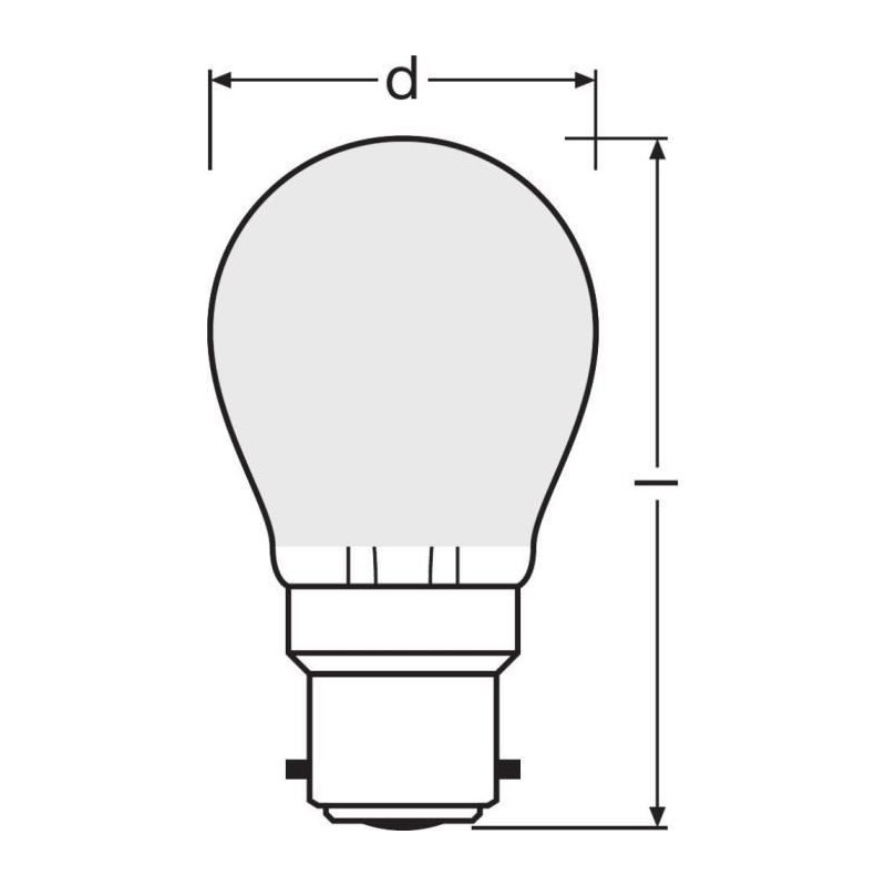 OSRAM Ampoule LED Spherique verre depoli 4W40 B22 chaud
