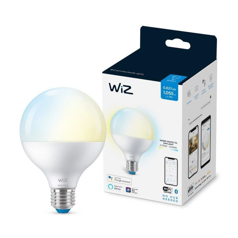 WiZ Ampoule connectee Globe 120 Blanc variable E27 75W