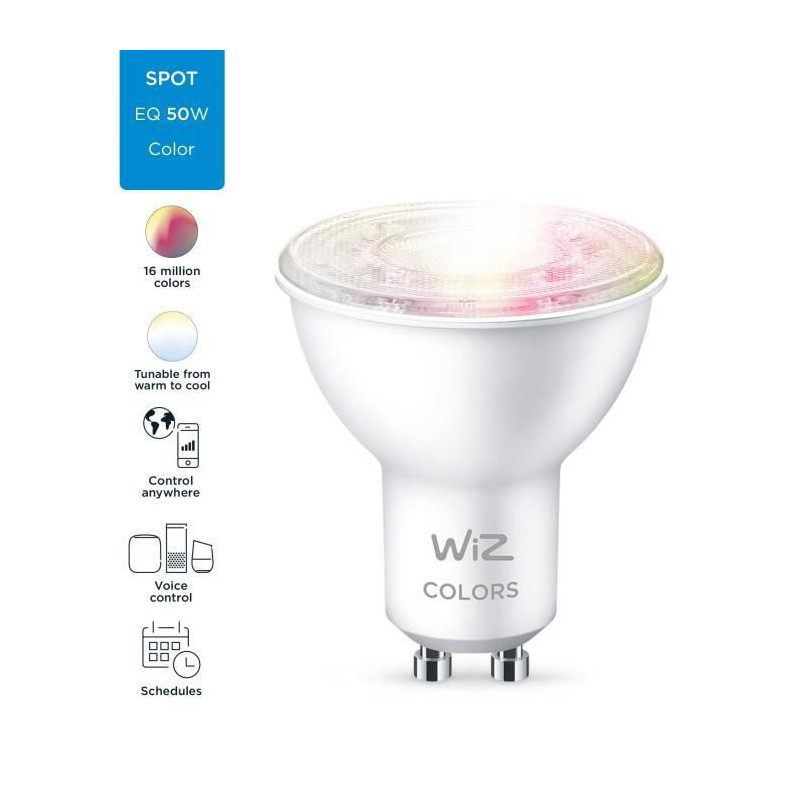 WiZ Ampoules LED Connectee couleur GU10 50W