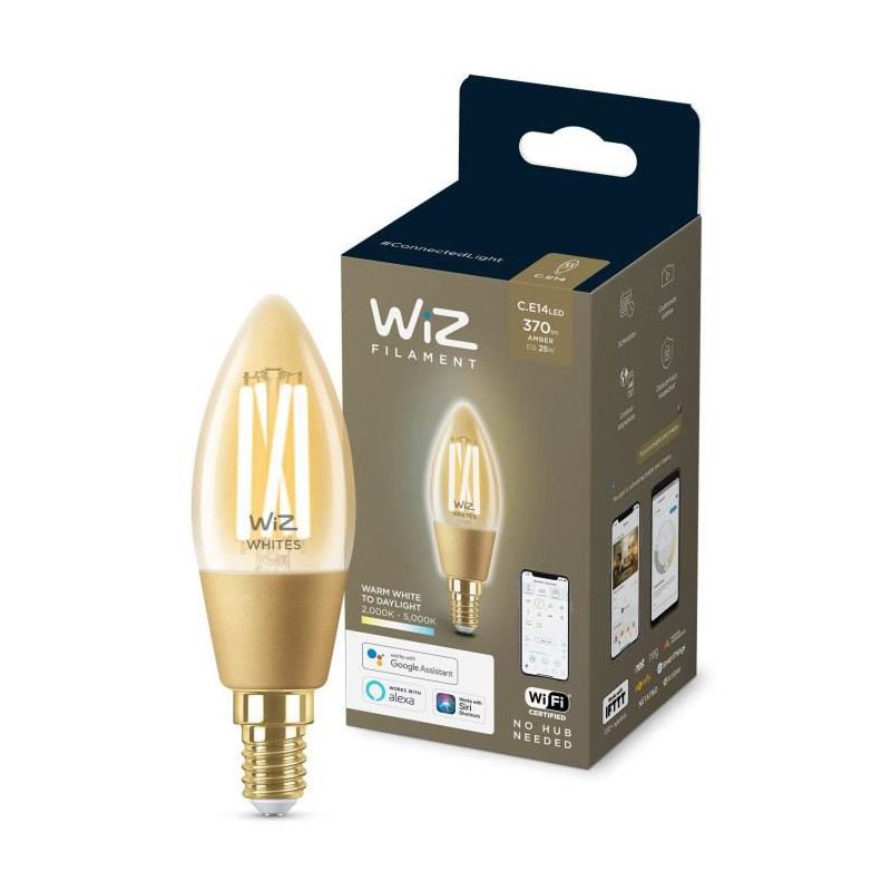 WiZ Ampoule connectee flamme Blanc variable E14 25W