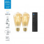 Kit de demarrage WiZ 2 ampoules connectees Edison Blanc variable E27 50W + Telecommande nomade variateur de lumiere