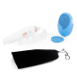 YOGHI Kit dextracteur a point noir, Brosse nettoyante visage 2 en 1 - Pochette de rangement blanc et bleu