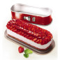 TEFAL Moule a cake Delibake en acier - O 30 x 11 cm - Rouge et gris - Avec charniere