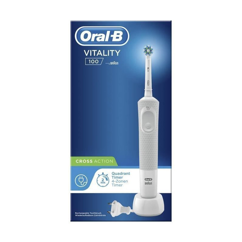 Oral-B Vitality 100 Cross Action Brosse a dents electrique par BRAUN - Blanc