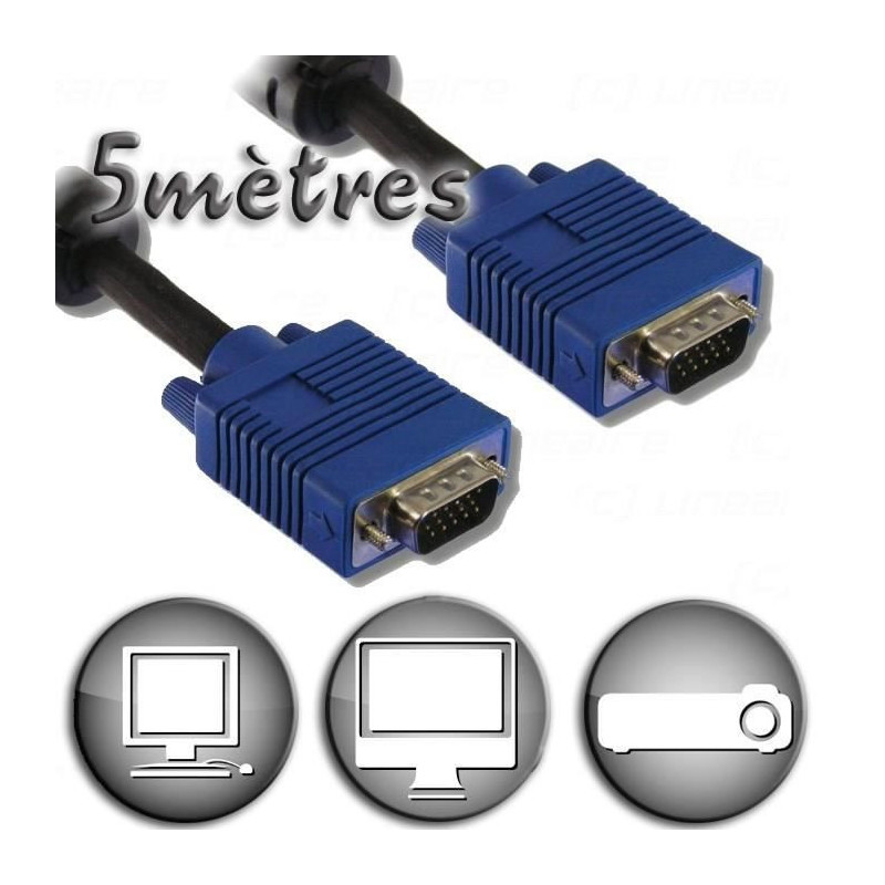Cable VGA HD15 Male / Male - 5m