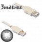 Cable Rallonge USB 2.0 A male / A femelle 3m