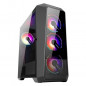ABKONCORE BOITIER PC H300G Sync - Moyen Tour - retro eclairage RGB - Noir - Verre trempe - Format ATX ABKO-H-300G-SYNC