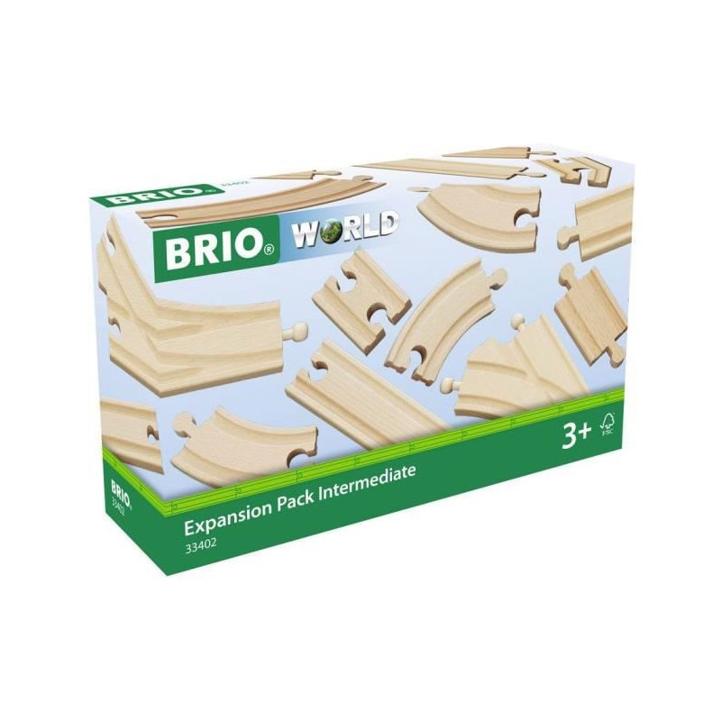Brio World Coffret Evolution Intermediaire -16 Rails - Accessoire pour circuit de train en bois - Ravensburger - Des 3 ans - 334