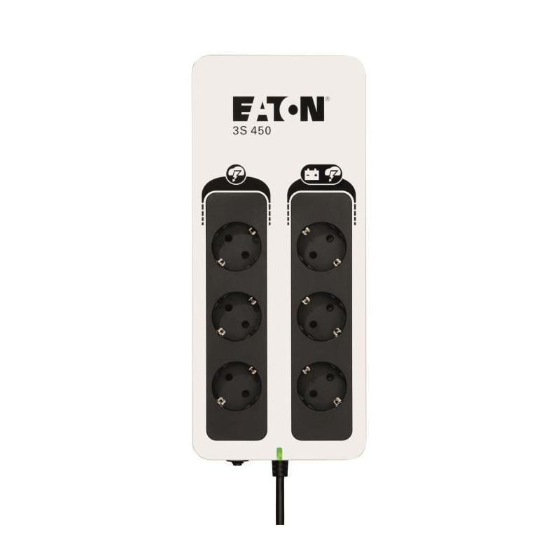 Onduleur Eaton 3S 450 DIN - Off-line UPS - 3S450D - 450VA 6 prises DIN europeennes Noir/Blanc