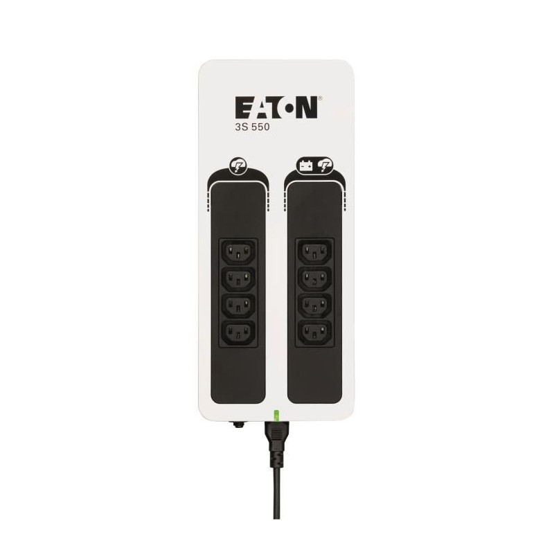 Onduleur Eaton 3S 550 IEC - Off-line UPS - 3S550I - 550VA 8 prises IEC Noir/Blanc